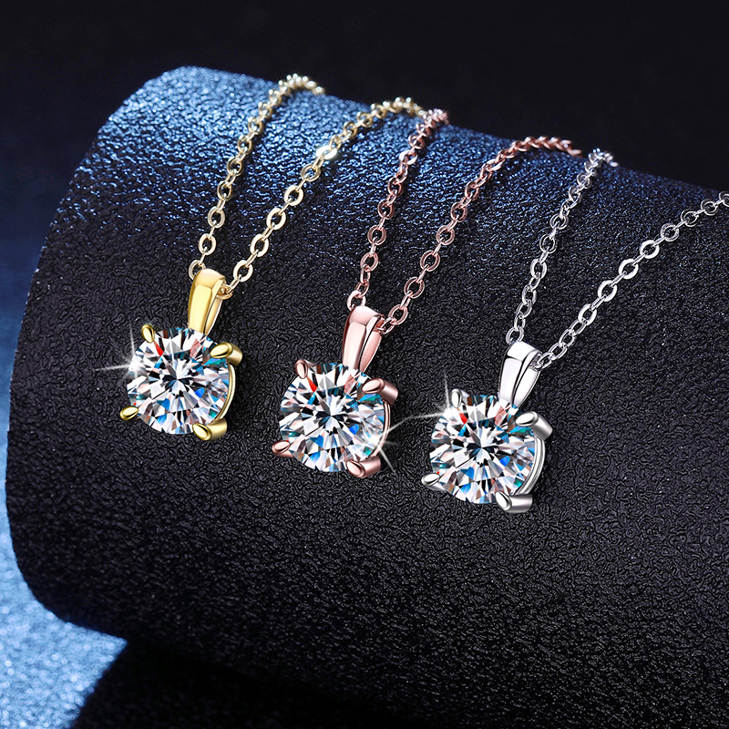 Collier en or 18 carats PT950  - Moissanite Pendant Necklace Solitaire avis et prix