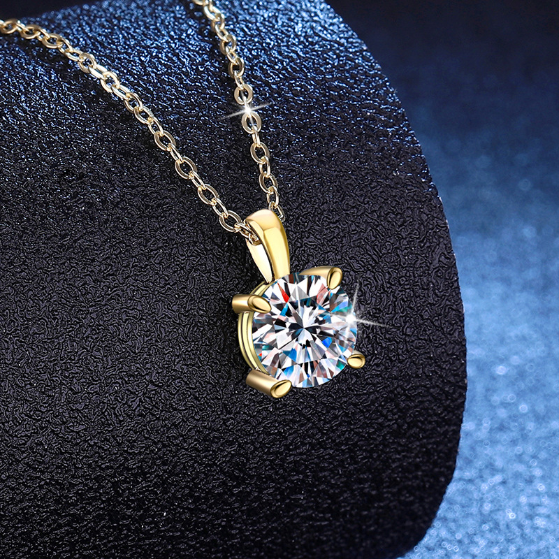 Collier en or 18 carats PT950  - Moissanite Pendant Necklace Solitaire avis et prix