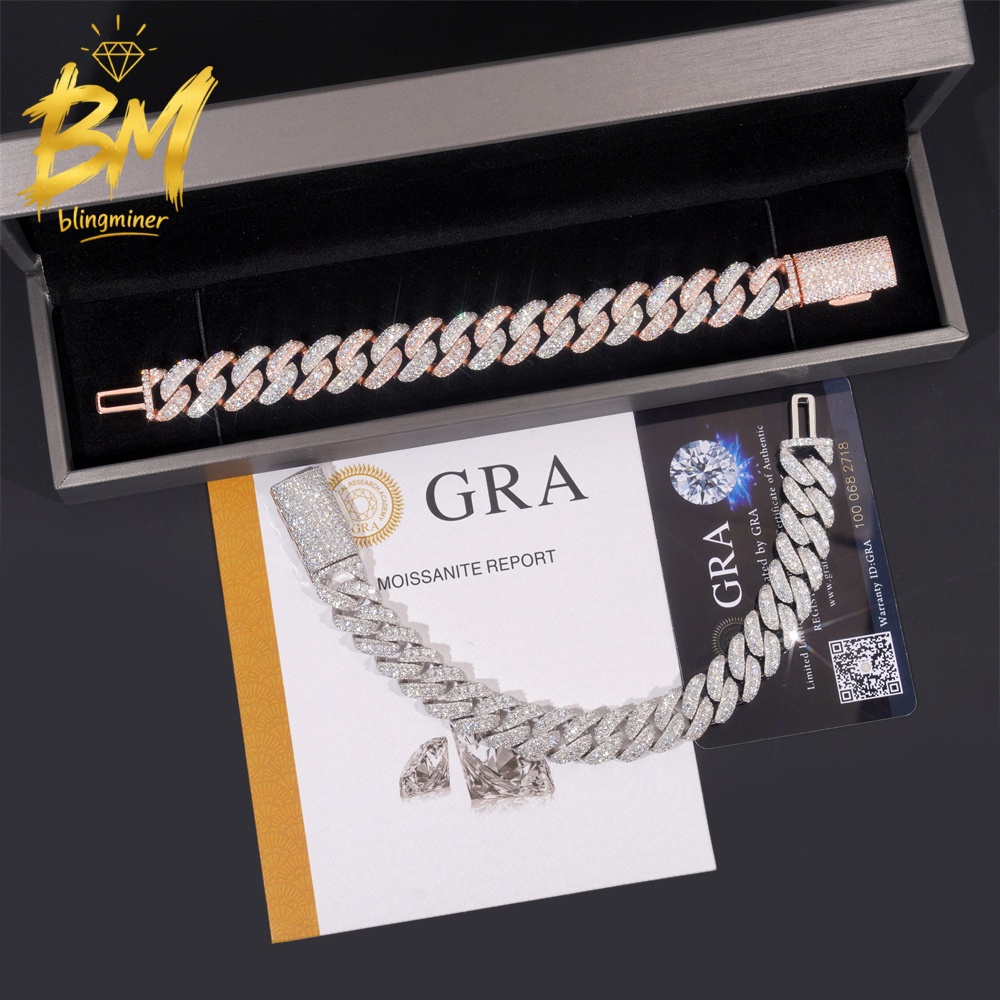 Collier Blingminer 13mm VVS Mo - Moissanite Cuban Link Chain Iced Out avis et prix