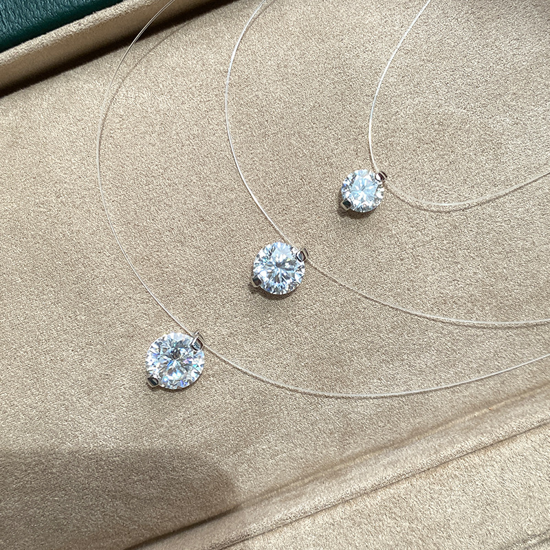 Collier avec pendentif en diam - Moissanite Pendant Necklace Solitaire avis et prix
