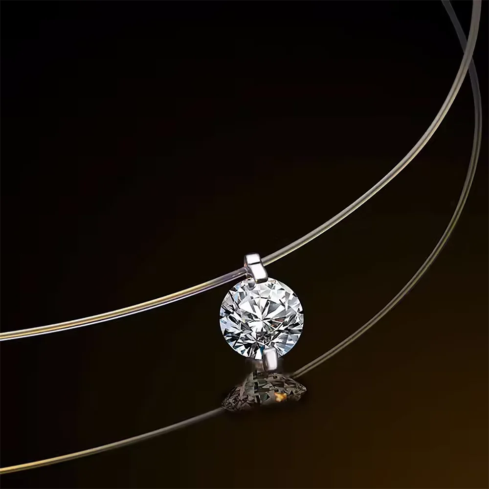 Collier avec pendentif en diam - Moissanite Pendant Necklace Solitaire avis et prix